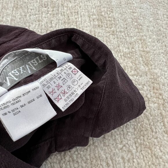 Vintage 1980s MaxMara Pura Seta Silk Blouse Top 2 - Picture 9 of 10